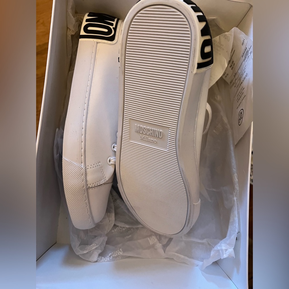 Brand New - Moschino Maxilogo High-top Sneaker White Leather - Picture 3 of 3